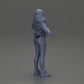 Diorama Modellbau Produktfoto 8: Diorama-Miniatur: Frau in offener Jacke, bauchfreiem Top und engen Hosen (Ref Nr. A114)