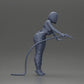 Diorama Modellbau Produktfoto 8: Diorama Figur: Mechanikerin mit Zapfpistole in roter Latzhose - stehende Diorama-Miniatur (Ref Nr. A136)