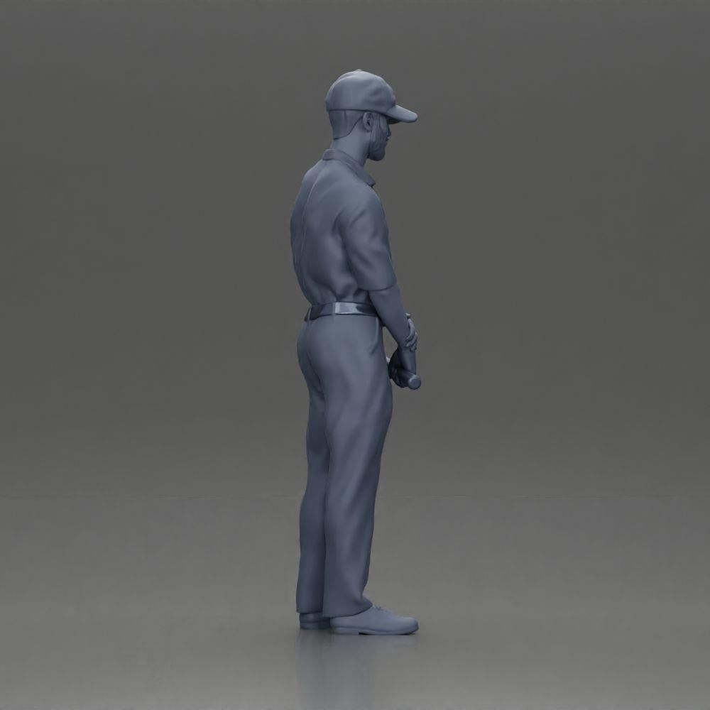 Diorama Modellbau Produktfoto 8: Diorama Figur: Miniatur-Golfer stehend mit Kappe, Handschuh und Golfschläger - Dioramafigur (Ref Nr. A143)