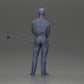 Diorama Modellbau Produktfoto 9: Diorama Figur: Miniatur-Golfer stehend mit Kappe, Handschuh und Golfschläger - Dioramafigur (Ref Nr. A143)