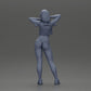 Diorama Modellbau Produktfoto 9: Diorama-Miniatur: Weibliche Figur im Bikini, kurzes Shirt & Haarband, posierend (Ref Nr. A97)