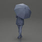 Diorama Modellbau Produktfoto 9: Weibliche Diorama-Figur in offener Strickjacke und kurzen Hosen mit Regenschirm (Ref Nr. A92)