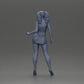 Diorama Modellbau Produktfoto 9: Diorama Figur: Weibliche Miniaturfigur stehend in kurzem Kleid mit Zöpfen und Sandalen (Ref Nr. A123)