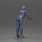 Diorama Modellbau Produktfoto 9: Diorama Figur: Mechanikerin mit Zapfpistole in roter Latzhose - stehende Diorama-Miniatur (Ref Nr. A136)