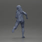 Diorama Modellbau Produktfoto 10: Diorama-Figur: Laufende junge Frau mit offenem Hemd & Shorts, entschlossen (Ref Nr. A102)