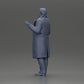 Diorama Modellbau Produktfoto 10: Diorama-Miniaturfigur: Polizeidetektiv im Mantel, stehend mit offenen Händen (Ref Nr. A63)
