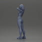 Diorama Modellbau Produktfoto 10: Diorama-Miniatur: Weibliche Figur im Bikini, kurzes Shirt & Haarband, posierend (Ref Nr. A97)