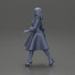 Diorama Modellbau Produktfoto 10: Diorama Figur: Miniaturfigur Frau im roten Kleid mit Pelzbesatz in schrittender Pose - Diorama (Ref Nr. A117)