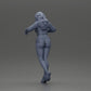 Diorama Modellbau Produktfoto 10: Weibliche Diorama-Figur in Minirock und Shorts, am Treppenrand stehend (Ref Nr. A73)