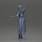 Diorama Modellbau Produktfoto 10: Miniatur-Figur: Frau im langen Brautkleid mit High Heels, elegant posierend (Ref Nr. A109)