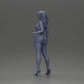 Diorama Modellbau Produktfoto 10: Diorama Figur: Weibliche Miniaturfigur stehend in kurzem Kleid mit Zöpfen und Sandalen (Ref Nr. A123)