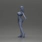 Diorama Modellbau Produktfoto 11: Diorama-Figur: dynamische Frau in rotem Sportoutfit, stehende Pose, Turnschuhe (Ref Nr. A124)