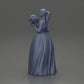 Diorama Modellbau Produktfoto 8: Diorama Figur: Miniatur-Braut in bodenlangem weißen Kleid mit Blumenstrauß (Ref Nr. A132)