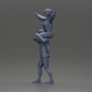 Diorama Modellbau Produktfoto 11: Miniatur-Figur: Mann in Shorts trägt Freundin auf Schultern, posierendes Paar (Ref Nr. A76)