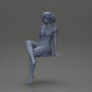 Diorama Modellbau Produktfoto 11: Diorama Miniaturfigur: Sitzende Frau im Kleid, barfuß, kurzes Haar im Wind (Ref Nr. A95)