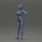Diorama Modellbau Produktfoto 11: Diorama Figur: Stehende Miniaturfigur im Sommerlook mit Kappe, Shorts, barfuß am Strand (Ref Nr. A108)