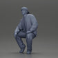 Diorama Modellbau Produktfoto 11: Diorama-Figur: Sitzender Hip-Hop-Mann mit Jacke, Cap und Sneakers (Ref Nr. A62)