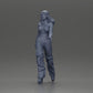 Diorama Modellbau Produktfoto 11: Diorama Figur: Miniatur-Figur Frau in Gehpose, grün-rot, Kurztop, weite Hose, Pumps (Ref Nr. A141)