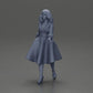 Diorama Modellbau Produktfoto 11: Diorama Figur: Miniaturfigur Frau im roten Kleid mit Pelzbesatz in schrittender Pose - Diorama (Ref Nr. A117)