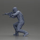 Diorama Modellbau Produktfoto 11: Diorama Figur: Kniende Miniaturfigur mit Gewehr - defensive Taktik-Pose für Diorama (Ref Nr. A140)