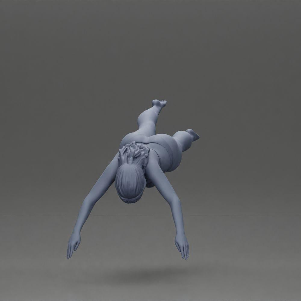 Diorama Modellbau Produktfoto 11: Diorama-Miniatur: Frau im roten Bikini, elegante Tauch-/Sprungpose (Ref Nr. A137)