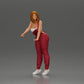 Diorama Modellbau Produktfoto 12: Diorama Figur: Mechanikerin mit Zapfpistole in roter Latzhose - stehende Diorama-Miniatur (Ref Nr. A136)