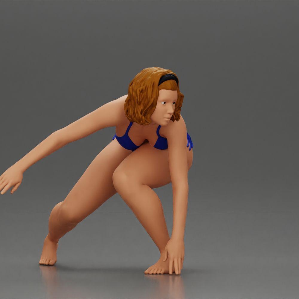 Diorama Modellbau Produktfoto 13: Diorama-Miniatur: Surferin kniend im Bikini auf Surfbrett, einzeln (Ref Nr. A119)