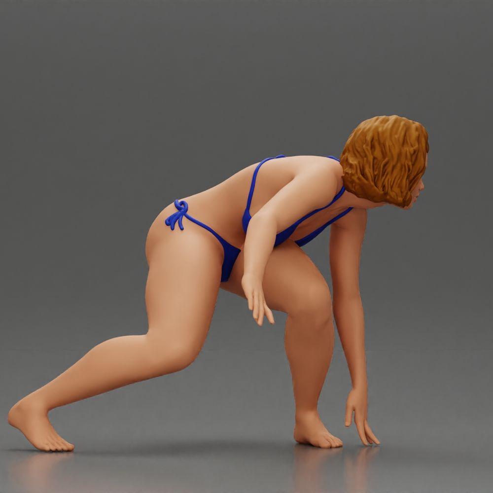 Diorama Modellbau Produktfoto 14: Diorama-Miniatur: Surferin kniend im Bikini auf Surfbrett, einzeln (Ref Nr. A119)