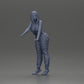 Diorama Modellbau Produktfoto 15: Diorama Figur: Mechanikerin mit Zapfpistole in roter Latzhose - stehende Diorama-Miniatur (Ref Nr. A136)