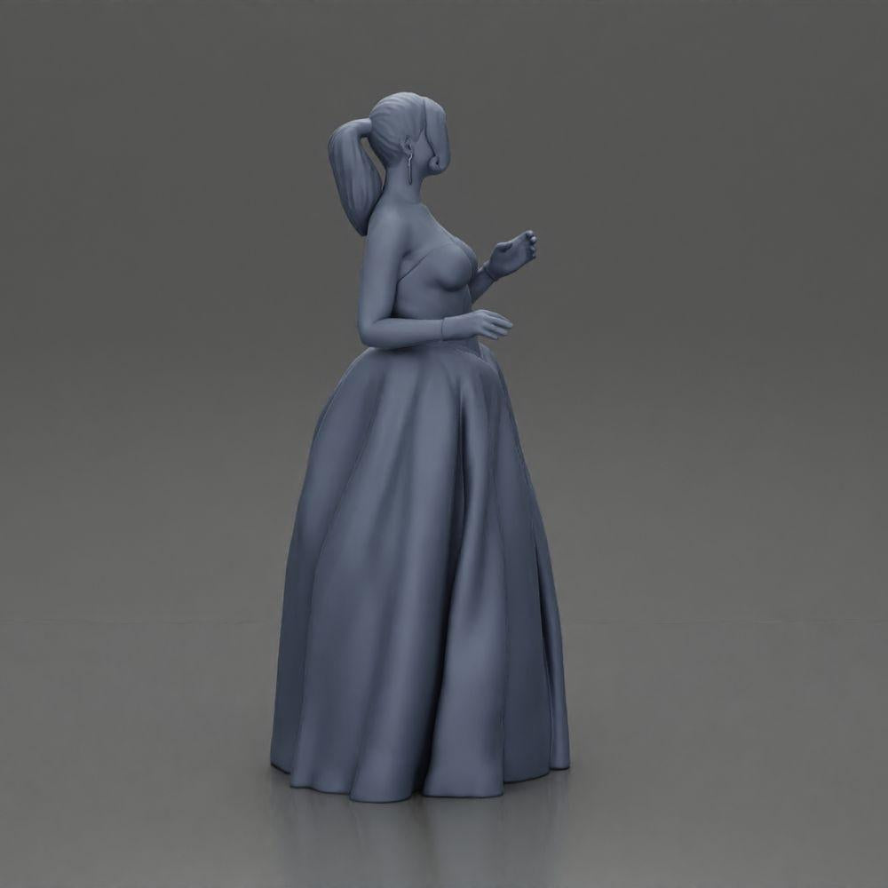 Diorama Modellbau Produktfoto 16: Diorama Figur: Miniatur-Braut in bodenlangem weißen Kleid mit Blumenstrauß (Ref Nr. A132)