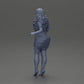 Diorama Modellbau Produktfoto 10: Diorama-Miniatur: Frau im roten langen Hemdkleid, weiße Akzente, hohe Sandaletten (Ref Nr. A126)