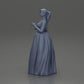 Diorama Modellbau Produktfoto 17: Diorama Figur: Miniatur-Braut in bodenlangem weißen Kleid mit Blumenstrauß (Ref Nr. A132)