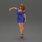Diorama Modellbau Produktfoto 0: Diorama Figur: Diorama-Miniatur - Figur in blauem Kleid & High Heels in eleganter Pose (Ref Nr. A127)