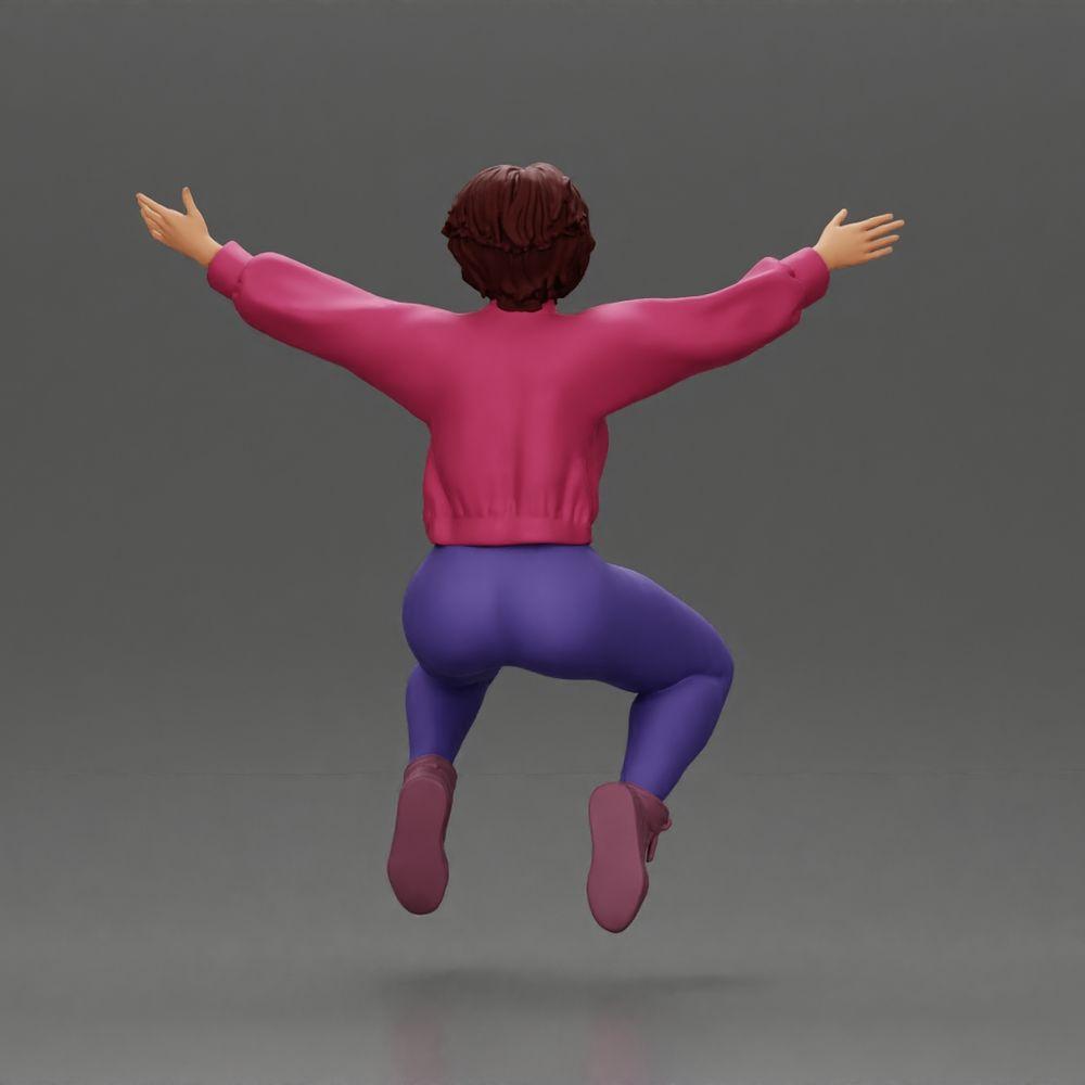 Diorama Modellbau Produktfoto 3: Miniaturfigur - Sitzendes Mädchen mit ausgestreckten Armen, Sportkleidung (Ref Nr. A80)