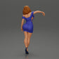 Diorama Modellbau Produktfoto 3: Diorama Figur: Diorama-Miniatur - Figur in blauem Kleid & High Heels in eleganter Pose (Ref Nr. A127)