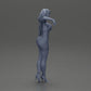 Diorama Modellbau Produktfoto 8: Diorama Figur: Diorama-Miniatur - Figur in blauem Kleid & High Heels in eleganter Pose (Ref Nr. A127)