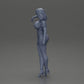 Diorama Modellbau Produktfoto 11: Diorama Figur: Diorama-Miniatur - Figur in blauem Kleid & High Heels in eleganter Pose (Ref Nr. A127)