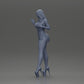 Diorama Modellbau Produktfoto 10: Diorama-Frauenfigur: Elegante stehende Frau im roten Kleid mit Plateauschuhen (Ref Nr. A134)