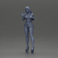 Diorama Modellbau Produktfoto 11: Diorama-Frauenfigur: Elegante stehende Frau im roten Kleid mit Plateauschuhen (Ref Nr. A134)