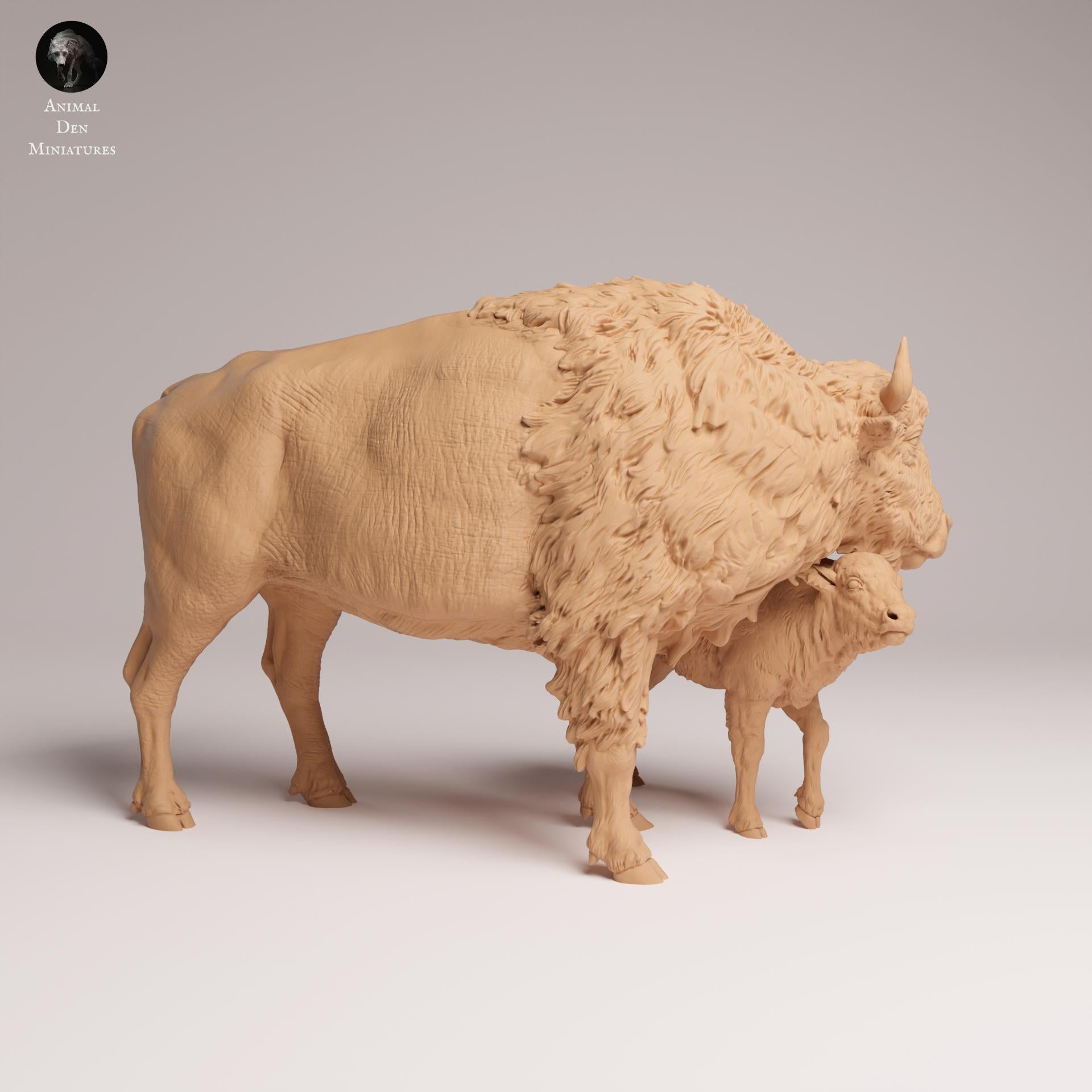 Produktfoto Tier Figur Diorama, Modellbau: 0: Wildtier Figur: Amerikanischer Bison – Kuh und Kalb (Ref 25_09_10)