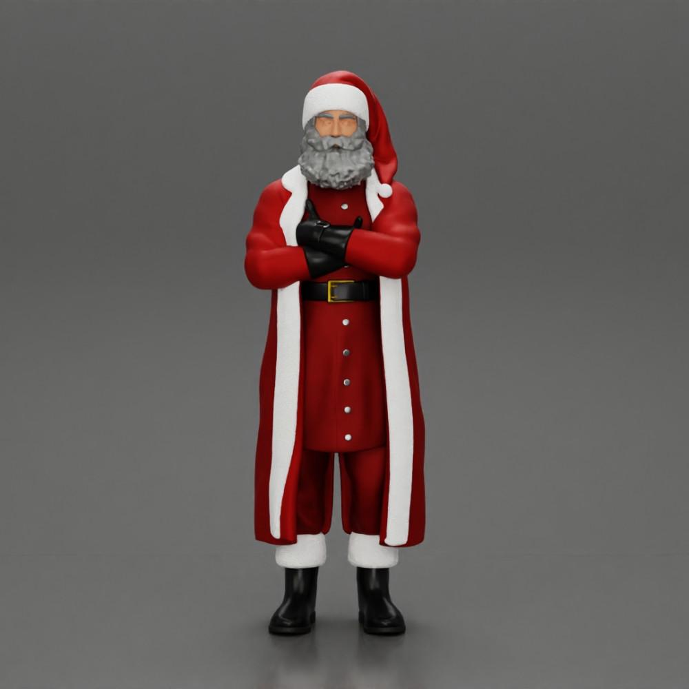 Diorama Modellbau Produktfoto 0: Weihnachtsmann-Miniatur, stehend mit verschränkten Armen für Diorama (Ref Nr. A51)