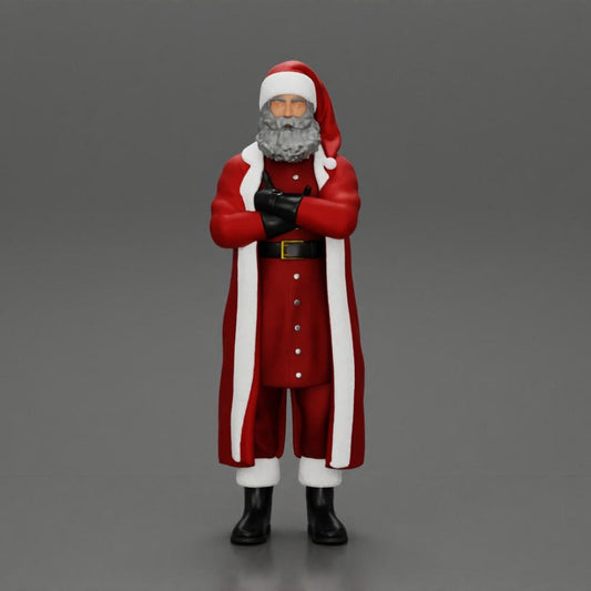 Diorama Modellbau Produktfoto 0: Weihnachtsmann-Miniatur, stehend mit verschränkten Armen für Diorama (Ref Nr. A51)