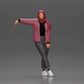 Diorama Modellbau Produktfoto 0: Diorama-Figur Frau mit Kopftuch und Jacke, am Auto lehnend, Arm ausgestreckt (Ref Nr. A59)