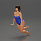 Diorama Modellbau Produktfoto 0: Diorama-Miniatur: Frau im Einteiler-Badeanzug am Poolrand, nach vorn geneigt (Ref Nr. A55)