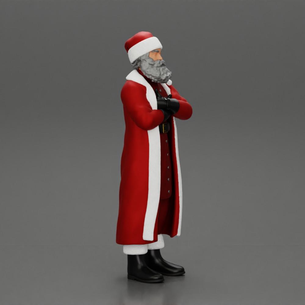 Diorama Modellbau Produktfoto 1: Weihnachtsmann-Miniatur, stehend mit verschränkten Armen für Diorama (Ref Nr. A51)