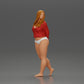 Diorama Modellbau Produktfoto 1: Weibliche Miniaturfigur für Diorama, Bikini & Langarmshirt, Hände hinten (Ref Nr. A53)