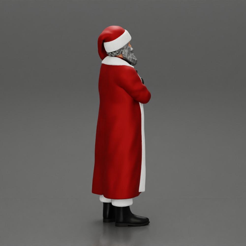 Diorama Modellbau Produktfoto 2: Weihnachtsmann-Miniatur, stehend mit verschränkten Armen für Diorama (Ref Nr. A51)