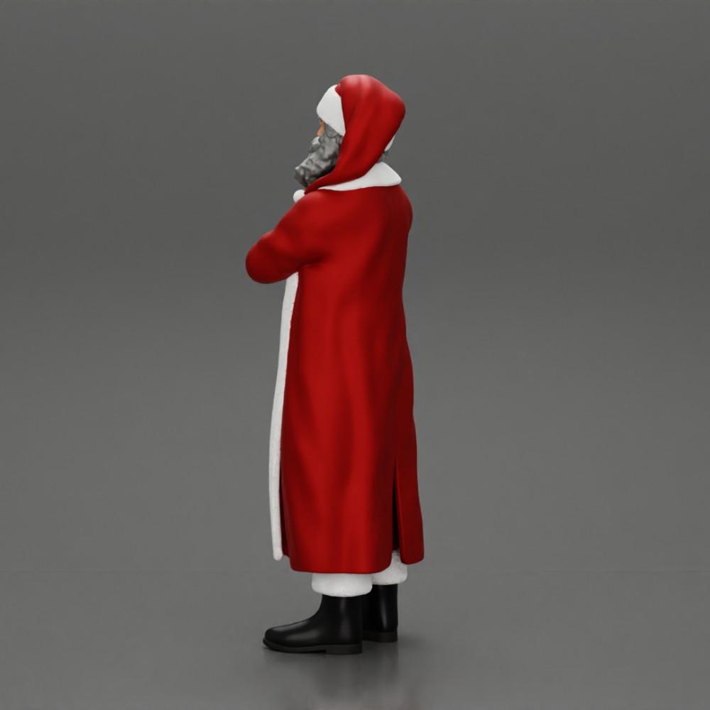 Diorama Modellbau Produktfoto 4: Weihnachtsmann-Miniatur, stehend mit verschränkten Armen für Diorama (Ref Nr. A51)