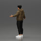 Diorama Modellbau Produktfoto 4: Miniaturfigur Asiatischer Mann in Kapuzenpullover, Arme seitlich erhoben (Ref Nr. A60)