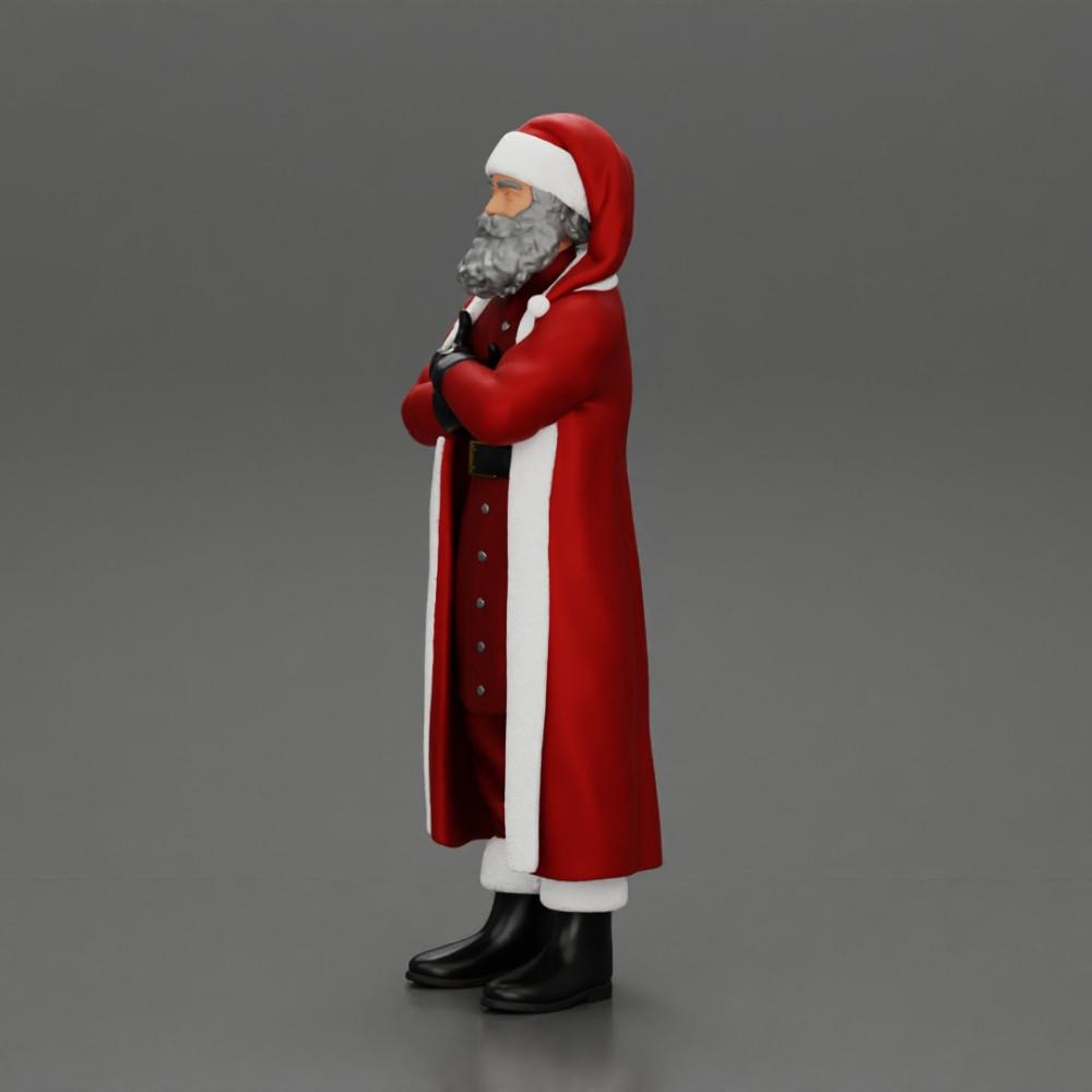 Diorama Modellbau Produktfoto 5: Weihnachtsmann-Miniatur, stehend mit verschränkten Armen für Diorama (Ref Nr. A51)